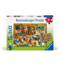 Puzzle Ravensburger Boutique de Noël 2x12 pièces