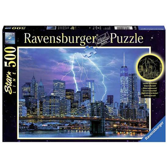 Ravensburger Thunder Over New York Phosphorescent 50's Puzzl Ravensburger Thunder Over New York Phosphorescent 50's Puzzl