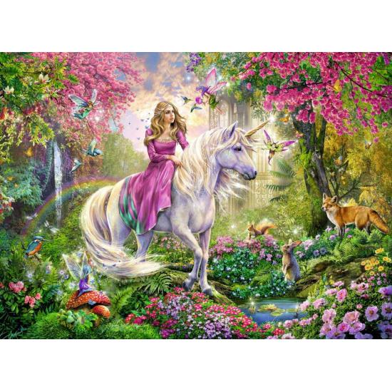 Puzzle Ravensburger à cheval sur la licorne XXL 100 pièces