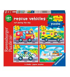 Puzzle Ravensburger progressif des véhicules de sauvetage 2+3+4+