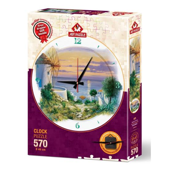 Puzzle Clock Art Puzzle Coucher de soleil dans la mer Egée 570 p