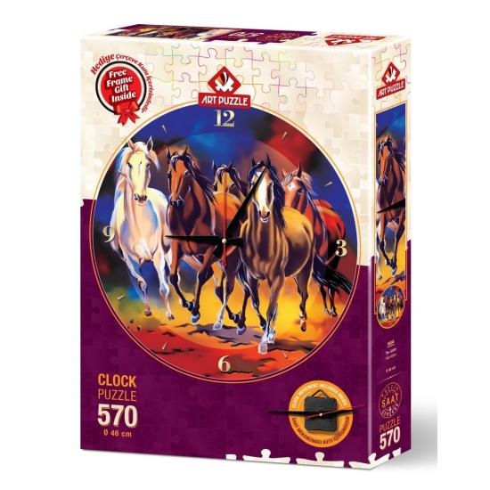 Puzzle Clock Art Puzzle Chevaux Jades 570 Pièces