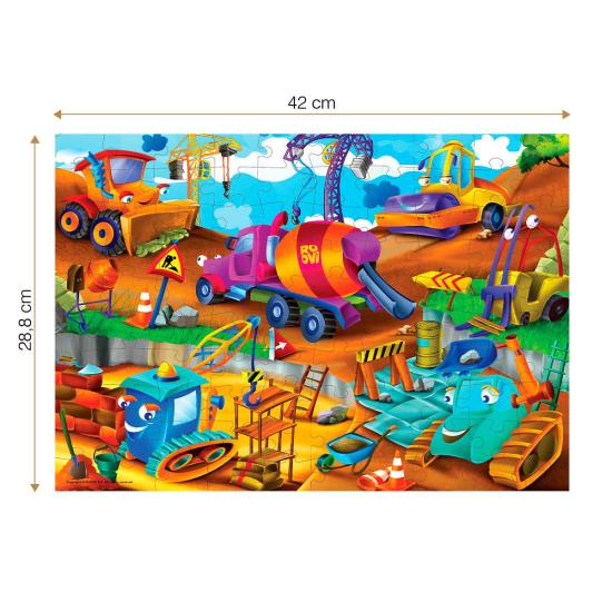 Puzzle Roovi Véhicules de Chantier de 100 Pièces