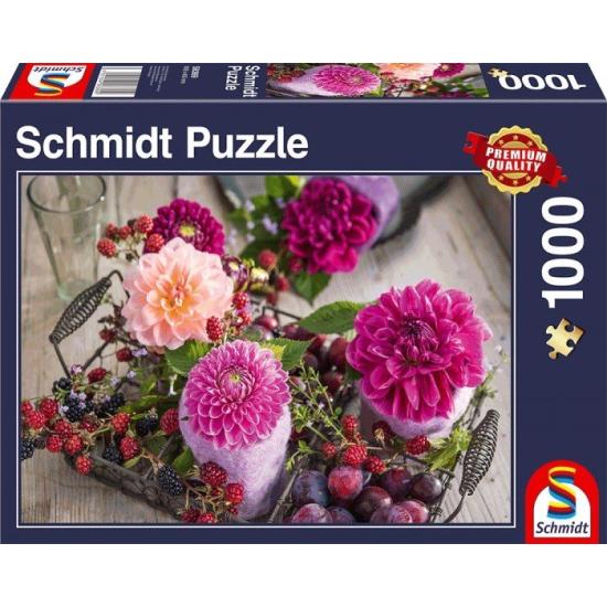 Schmidt Puzzle Nature Morte de Fleurs et Framboises 1000 Pièces