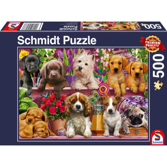 Chiots sur l'étagère Schmidt Puzzle 500 pièces