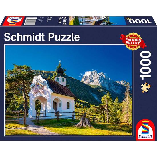 Puzzle Chapelle Schmidt en Bavière, Les Alpes 1000 pièces