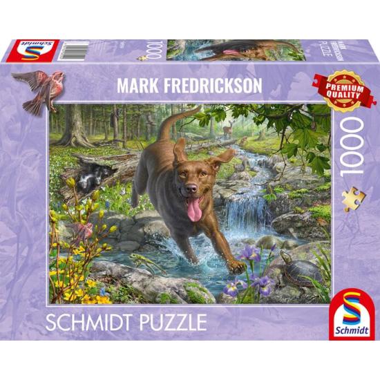 Puzzle Schmidt Gambades Printanières Avec Un Labrador Retriever