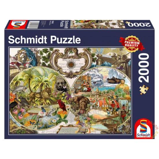 Schmidt Puzzle Carte du monde exotique 2000 pièces