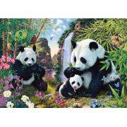 Puzzle Schmidt Famille Panda à la Cascade 500 pièces