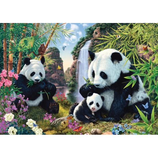Puzzle Schmidt Famille Panda à la Cascade 500 pièces Puzzle Schmidt Famille Panda à la Cascade 500 pièces