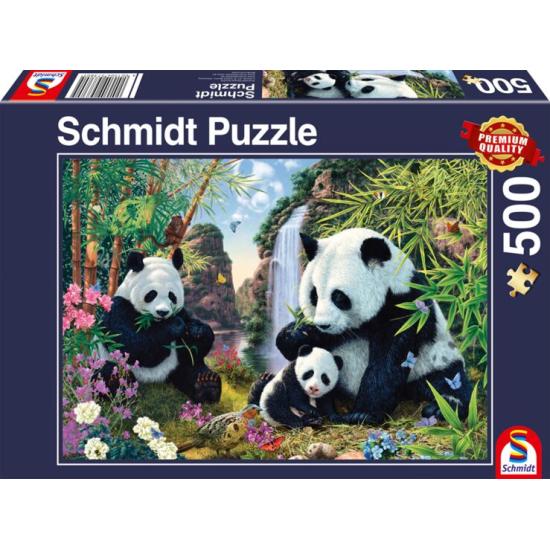 Puzzle Schmidt Famille Panda à la Cascade 500 pièces Puzzle Schmidt Famille Panda à la Cascade 500 pièces