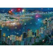 Schmidt Puzzle Feux d'artifice sur Hong Kong 1000 pieds