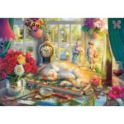 Puzzle Schmidt L'Heure Du Puzzle Avec Le Chat de 1000 Pieces