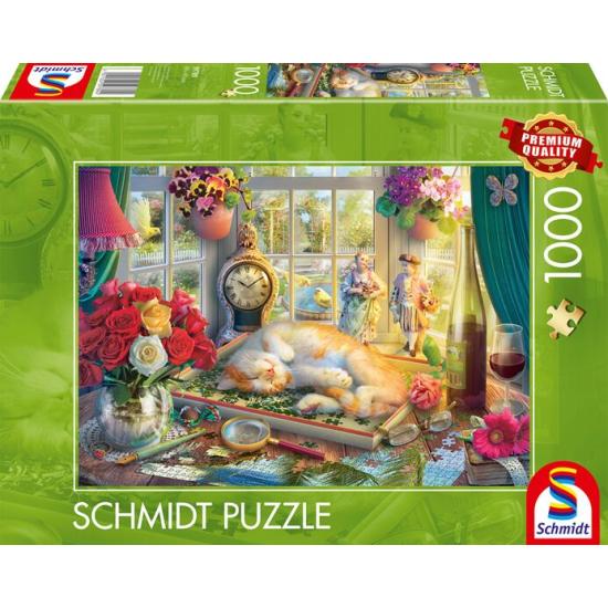 Puzzle Schmidt L'Heure Du Puzzle Avec Le Chat de 1000 Pieces