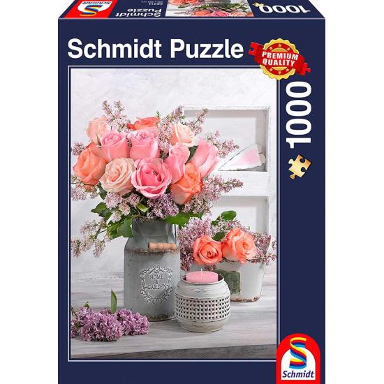 Puzzle Schmidt Jardin avec roses 1000 pièces