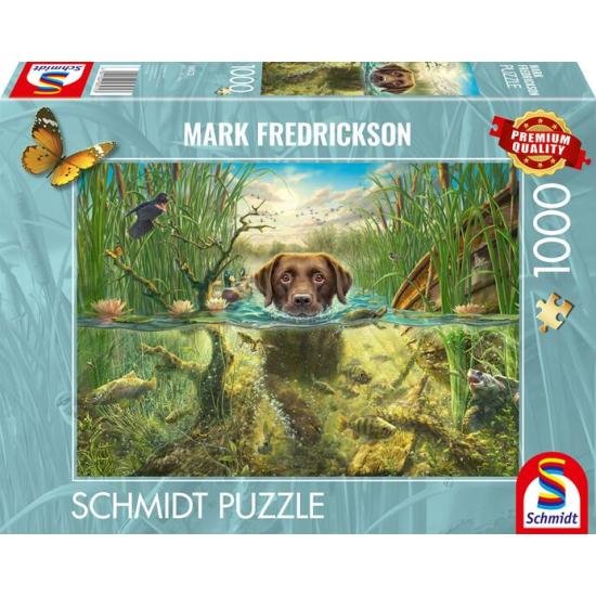 Puzzle Schmidt Un Labrador Chocolat Prend Un Bain Frais 1000P