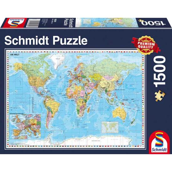 Puzzle carte du monde Schmidt 1500 pièces Puzzle carte du monde Schmidt 1500 pièces