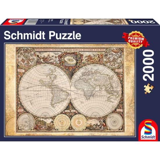 Puzzle historique carte du monde Schmidt 2000 pièces
