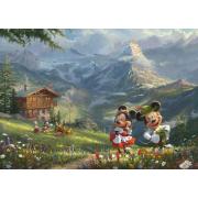Puzzle Schmidt Mickey et Minnie dans les Alpes 1000 pièces
