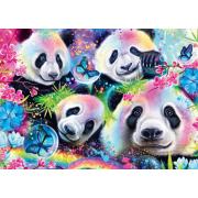 Puzzle Schmidt Pandas Arc-en-ciel Néon de 1000 Pièces