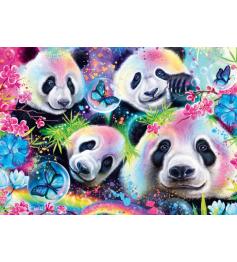 Puzzle Schmidt Pandas Arc-en-ciel Néon de 1000 Pièces