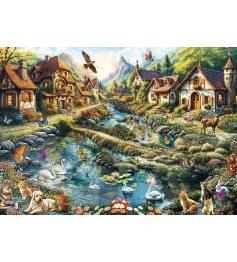 Puzzle Schmidt Village En Bordure De Forêt 1000 Pieces