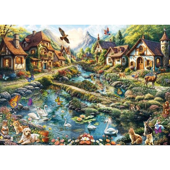 Puzzle Schmidt Village En Bordure De Forêt 1000 Pieces