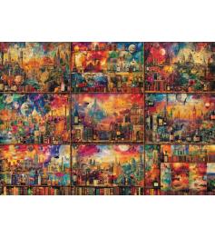 Puzzle Schmidt Voyages Avec Livres Et Vin  2000 Pièces