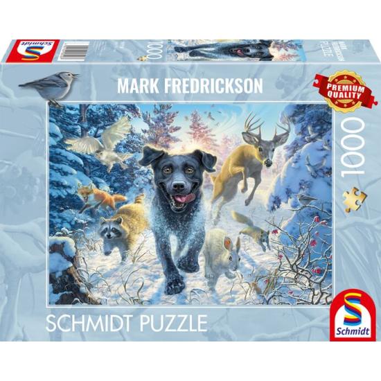 Puzzle Schmidt Un Labrador Noir Dans La Neige 1000 Pcs