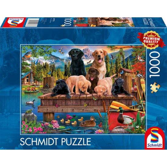 Puzzle Schmidt Une Famille De Chiens Au Bord Du Lac 1000 Pieces