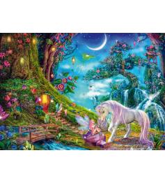 Puzzle Schmidt Licorne Et Elfe Parmi Les Grands Bois de 1000 Pie