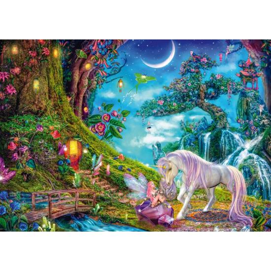 Puzzle Schmidt Licorne Et Elfe Parmi Les Grands Bois de 1000 Pie