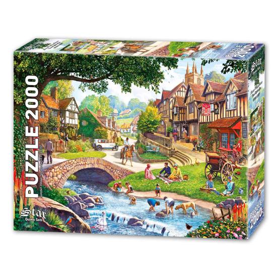 Puzzle Star Ruisseau d'Eté dans le Village 2000 Pièces