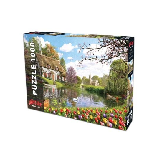 Puzzle Cabane des Stars au bord du lac 1000 pièces