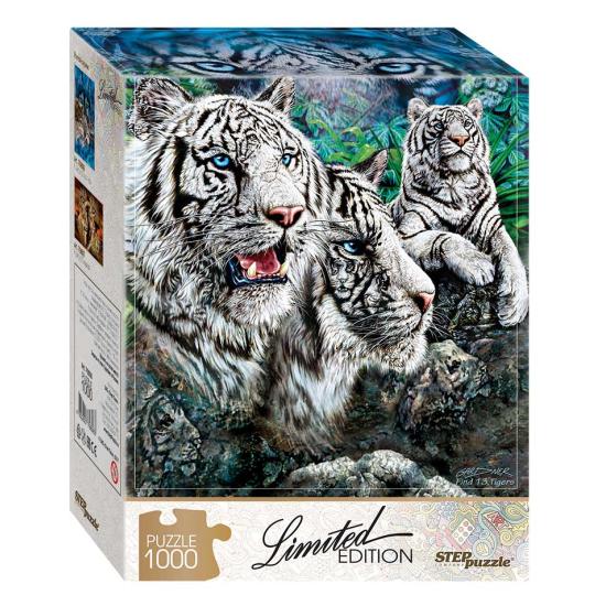 Puzzle Étape Puzzle Trouvez 13 Tigres Albinos 1000 Pièces