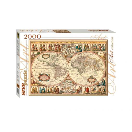 Puzzle carte historique du monde 2000 pièces