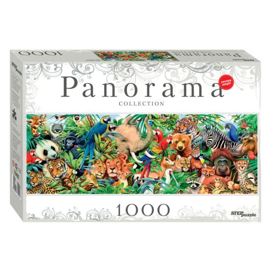 Puzzle 1000 pièces avec panorama du monde animal