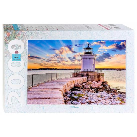 Étape de puzzle de 2000 pièces du phare de Portland Maine