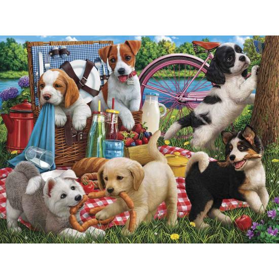 SunsOut Puppies at a Picnic Puzzle 500 pièces