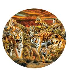 SunsOut Puzzle Circulaire Troupeau de Tigres XXL 500 Pcs