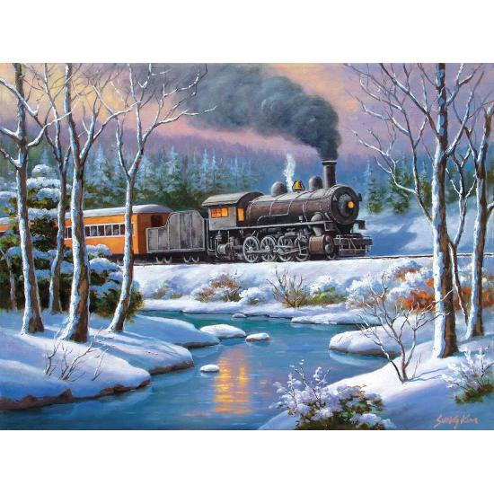 SunsOut Winter Forest Express Puzzle 1000 pièces