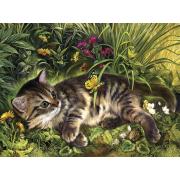 SunsOut Chaton jouant dans le jardin Puzzle 1000 pièces