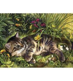 SunsOut Chaton jouant dans le jardin Puzzle 1000 pièces