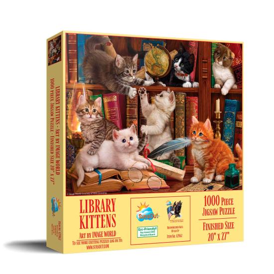 Puzzle SunsOut Chatons de Bibliothèque de 1000 Pieces