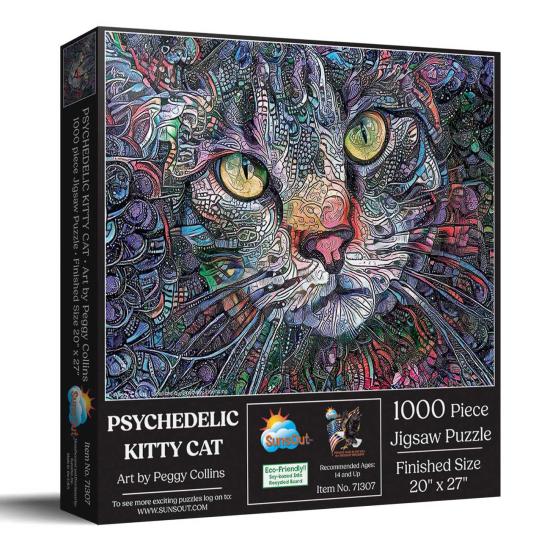 Puzzle SunsOut Chaton Psychédélique 1000 pièces Puzzle SunsOut Chaton Psychédélique 1000 pièces