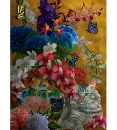 SunsOut Golden Cats and Flowers Puzzle 1000 pièces