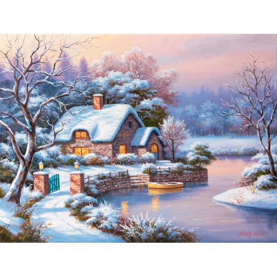 SunsOut Frosty Winter Night Puzzle 1000 pièces
