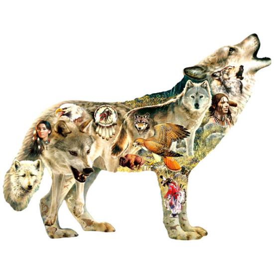 SunsOut Puzzle Loup Amérindien XXL 750 pièces