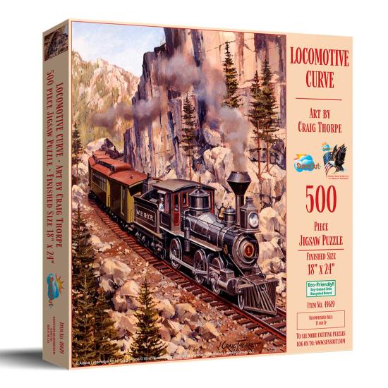 Puzzle SunsOut Courbe de la Locomotive XXL de 500 Pieces