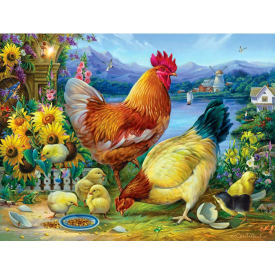 Puzzle SunsOut Promenade du Coq XXL de 500 Pieces